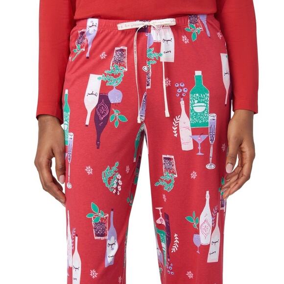 Brand New Hue Women's Size XL Ankle Length Cherry Wine Print Sleep Lounge Pants - Picture 2 of 8